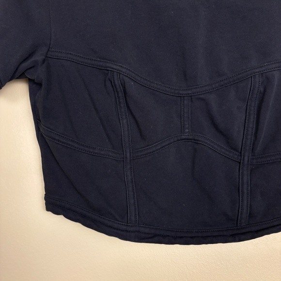 A.L.C. Wren Tee Crop Top Womens Size XS Black‎ Cotton Corset Short Sleeve Chic - Picture 4 of 7